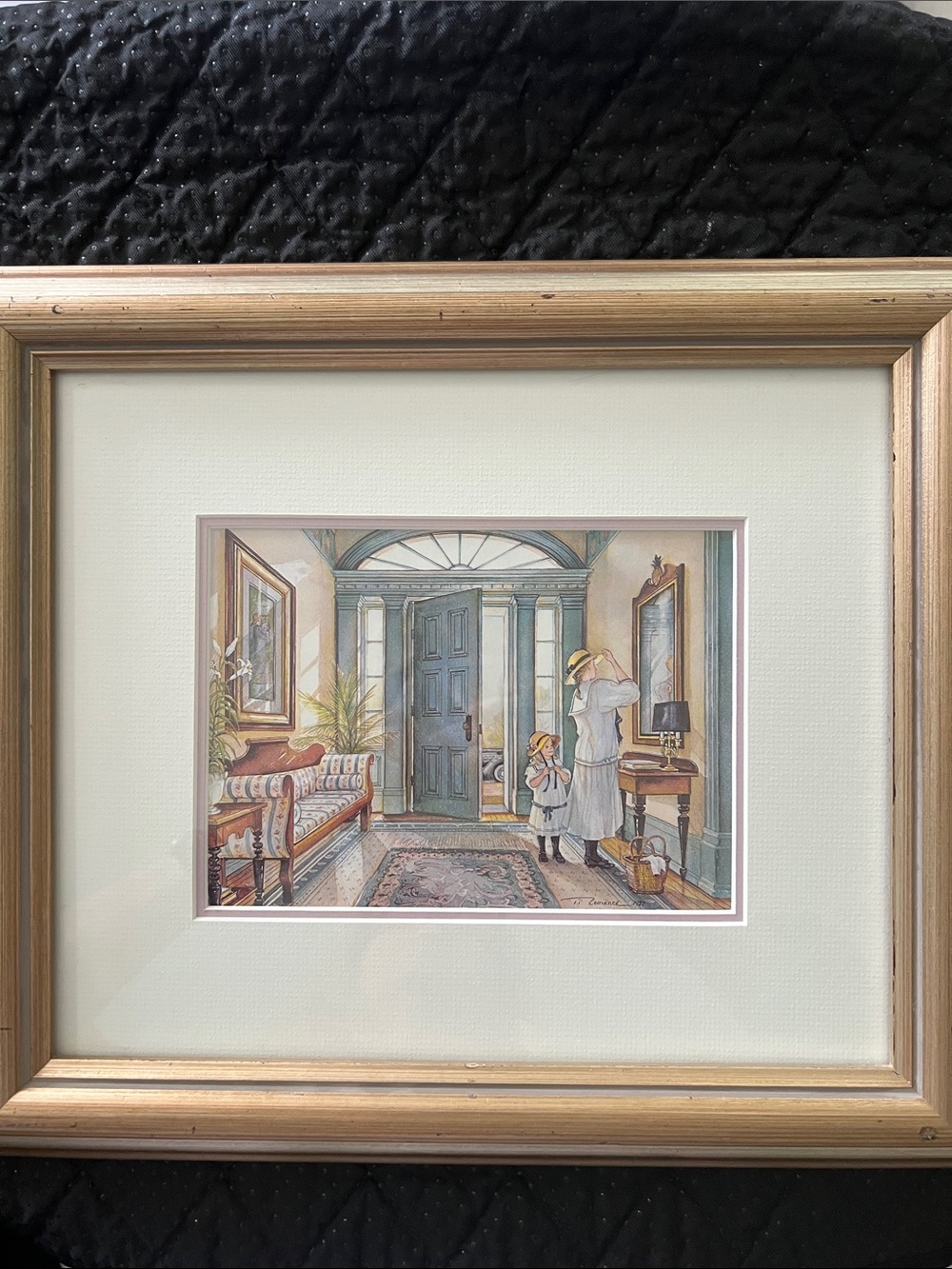 Trisha Romance "Easter Bonnets" Framed Art Print (1987)